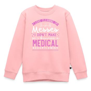 Assistante médicale, réceptionniste - Sweat Premium enfant bio - rose - Devant - AI Model Kid Female (0cm)