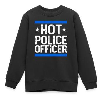 Policeman Costume - Kids Premium Organic Sweatshirt - black - Front - AI Model Kid Female (0cm)