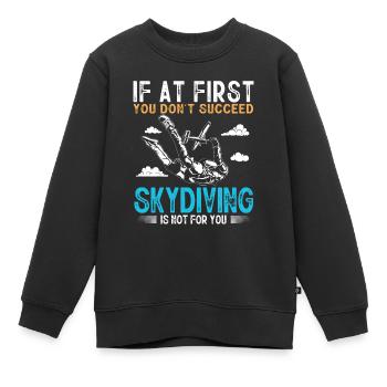 Parachutisme, Parachutisme - Sweat Premium enfant bio - noir - Devant - AI Model Kid Female (0cm)