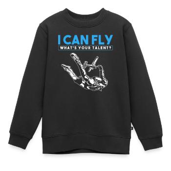 Parachutisme, Parachutisme - Sweat Premium enfant bio - noir - Devant - AI Model Kid Female (0cm)