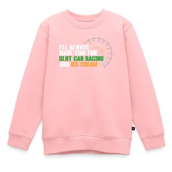 Slotcar-Rennen - Kinder Premium Organic Sweatshirt - Rosa - Vorne - AI Model Kid Female (0cm)