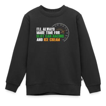 Slotcar-Rennen - Kinder Premium Organic Sweatshirt - Schwarz - Vorne - AI Model Kid Female (0cm)