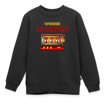 Slot machine, Player, Gambling - Kids Premium Organic Sweatshirt - black - Front - AI Model Kid Female (0cm)