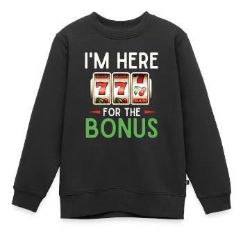 Slot machine, Player, Gambling - Kids Premium Organic Sweatshirt - black - Front - AI Model Kid Female (0cm)