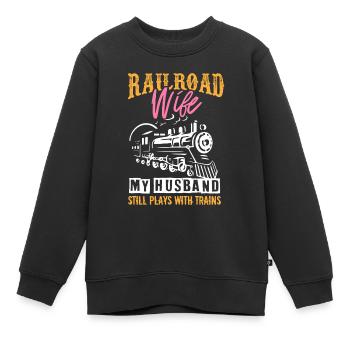 Échelle de chemin de fer, Railfan de chemin de fer - Sweat Premium enfant bio - noir - Devant - AI Model Kid Female (0cm)