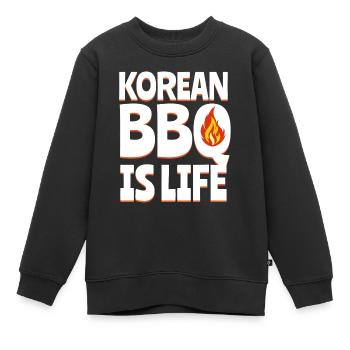 Barbecue coréen, Groupe coréen, Coréen - Sweat Premium enfant bio - noir - Devant - AI Model Kid Female (0cm)