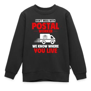 Postarbeiter, Post Mann - Kinder Premium Organic Sweatshirt - Schwarz - Vorne - AI Model Kid Female (0cm)
