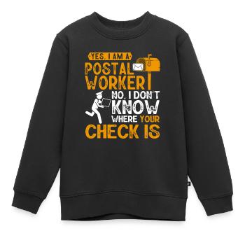 Postarbeiter, Post Mann - Kinder Premium Organic Sweatshirt - Schwarz - Vorne - AI Model Kid Female (0cm)