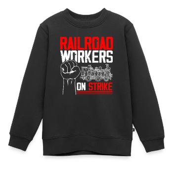 Ventilateur de chemin de fer, locomotive, conducteur de chemin de fer - Sweat Premium enfant bio - noir - Devant - AI Model Kid Female (0cm)