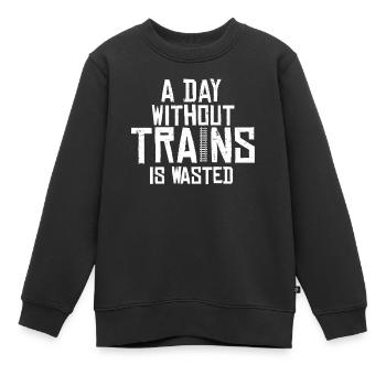 Eisenbahn, Lokomotive - Kinder Premium Organic Sweatshirt - Schwarz - Vorne - AI Model Kid Female (0cm)