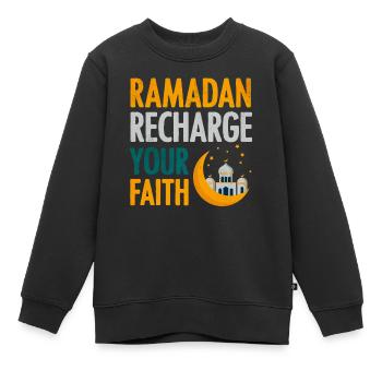 Célébration du Ramadan, fête musulmane - Sweat Premium enfant bio - noir - Devant - AI Model Kid Female (0cm)