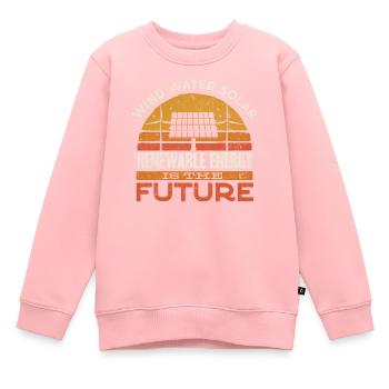 Énergie solaire, Énergie renouvelable - Sweat Premium enfant bio - rose - Devant - AI Model Kid Female (0cm)