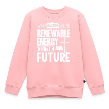 Énergie solaire, Énergie renouvelable - Sweat Premium enfant bio - rose - Devant - AI Model Kid Female (0cm)