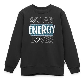 Énergie solaire, Énergie renouvelable - Sweat Premium enfant bio - noir - Devant - AI Model Kid Female (0cm)