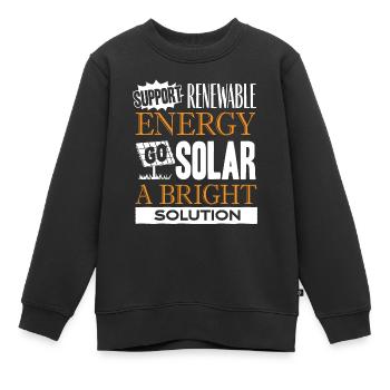 Énergie solaire, Énergie renouvelable - Sweat Premium enfant bio - noir - Devant - AI Model Kid Female (0cm)