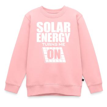 Énergie solaire, Énergie renouvelable - Sweat Premium enfant bio - rose - Devant - AI Model Kid Female (0cm)