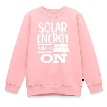 Énergie solaire, Énergie renouvelable - Sweat Premium enfant bio - rose - Devant - AI Model Kid Female (0cm)