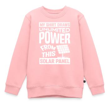 Énergie solaire, Énergie renouvelable - Sweat Premium enfant bio - rose - Devant - AI Model Kid Female (0cm)