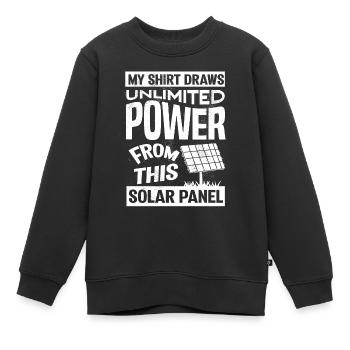 Énergie solaire, Énergie renouvelable - Sweat Premium enfant bio - noir - Devant - AI Model Kid Female (0cm)