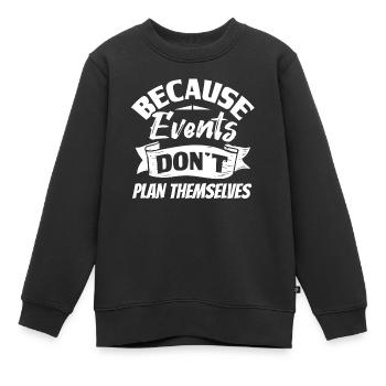 Planification d’événements, Planificateur d’événements - Sweat Premium enfant bio - noir - Devant - AI Model Kid Female (0cm)