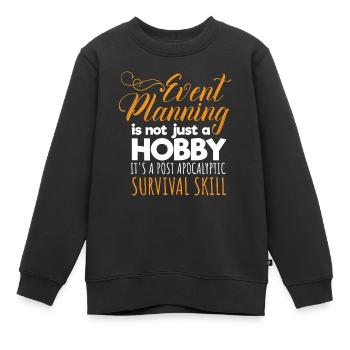 Planification d’événements, Planificateur d’événements - Sweat Premium enfant bio - noir - Devant - AI Model Kid Female (0cm)