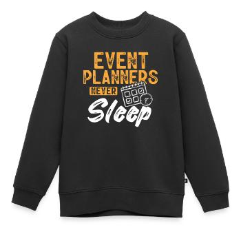 Planification d’événements, Planificateur d’événements - Sweat Premium enfant bio - noir - Devant - AI Model Kid Female (0cm)