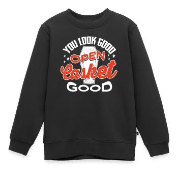 Gardiens de cadavres, pompes funèbres, salons funéraires - Sweat Premium enfant bio - noir - Devant - AI Model Kid Female (0cm)