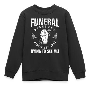 Funeral Homes, Funeral Homes - Kids Premium Organic Sweatshirt - black - Front - AI Model Kid Female (0cm)