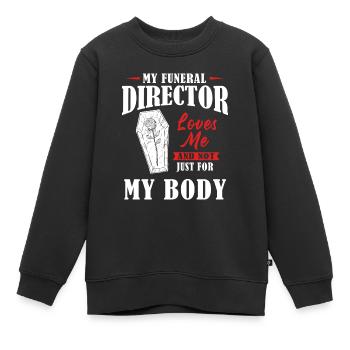 Funeral Homes, Funeral Homes - Kids Premium Organic Sweatshirt - black - Front - AI Model Kid Female (0cm)