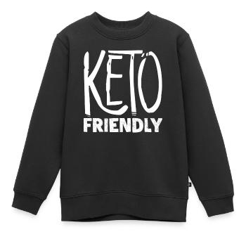 Régime Keto, régime sans glucides, céto - Sweat Premium enfant bio - noir - Devant - AI Model Kid Female (0cm)