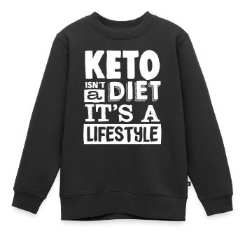 Régime Keto, régime sans glucides, céto - Sweat Premium enfant bio - noir - Devant - AI Model Kid Female (0cm)