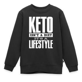 Régime Keto, régime sans glucides, céto - Sweat Premium enfant bio - noir - Devant - AI Model Kid Female (0cm)