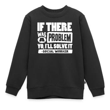 Travailleur social - Sweat Premium enfant bio - noir - Devant - AI Model Kid Female (0cm)