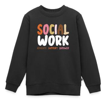 Travailleur social - Sweat Premium enfant bio - noir - Devant - AI Model Kid Female (0cm)
