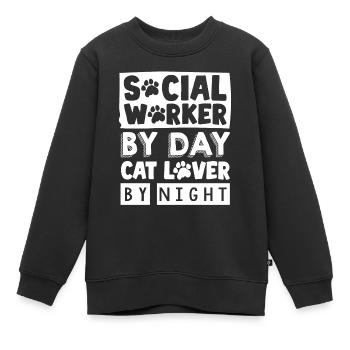 Travailleur social - Sweat Premium enfant bio - noir - Devant - AI Model Kid Female (0cm)