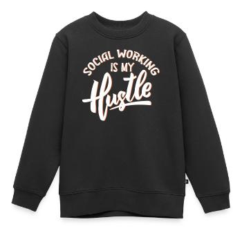 Travailleur social - Sweat Premium enfant bio - noir - Devant - AI Model Kid Female (0cm)