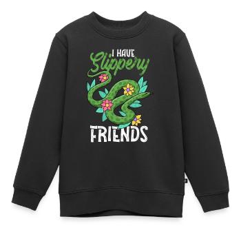 Schlange, Reptil - Schlangen - Kinder Premium Organic Sweatshirt - Schwarz - Vorne - AI Model Kid Female (0cm)