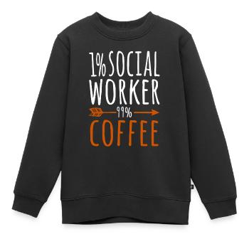 Travailleur social - Sweat Premium enfant bio - noir - Devant - AI Model Kid Female (0cm)