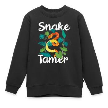Schlange, Reptil - Schlangen - Kinder Premium Organic Sweatshirt - Schwarz - Vorne - AI Model Kid Female (0cm)