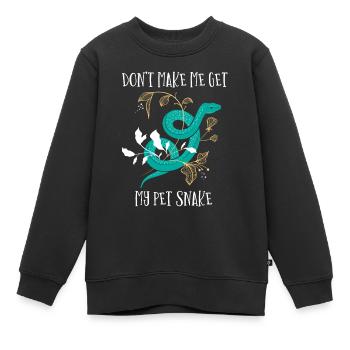 Schlange, Reptil - Schlangen - Kinder Premium Organic Sweatshirt - Schwarz - Vorne - AI Model Kid Female (0cm)