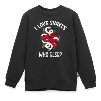 Schlange, Reptil - Schlangen - Kinder Premium Organic Sweatshirt - Schwarz - Vorne - AI Model Kid Female (0cm)
