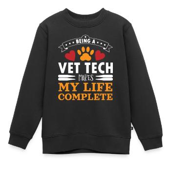 vétérinaire, vétérinaire, vétérinaire - Sweat Premium enfant bio - noir - Devant - AI Model Kid Female (0cm)