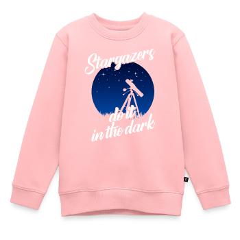 Sternengas, Kosmologie, Astronomie -Fernglas - Kinder Premium Organic Sweatshirt - Rosa - Vorne - AI Model Kid Female (0cm)