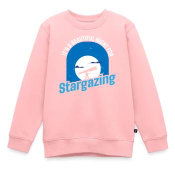 Sternengas, Kosmologie, Astronomie -Fernglas - Kinder Premium Organic Sweatshirt - Rosa - Vorne - AI Model Kid Female (0cm)