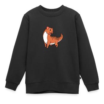 Mangouste Kawaii - Sweat Premium enfant bio - noir - Devant - AI Model Kid Female (0cm)