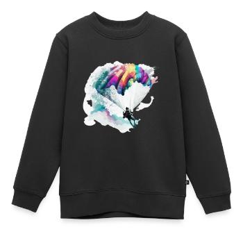 Le parachutisme, ma passion - Sweat Premium enfant bio - noir - Devant - AI Model Kid Female (0cm)