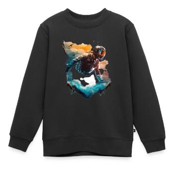 Vol dans les nuages, parachutisme - Sweat Premium enfant bio - noir - Devant - AI Model Kid Female (0cm)