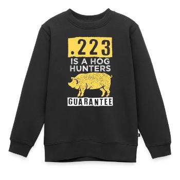 Chasse au cochon, chasseurs de sangliers - Sweat Premium enfant bio - noir - Devant - AI Model Kid Female (0cm)