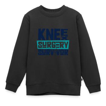 Überlebender einer Knie OP - Kinder Premium Organic Sweatshirt - Schwarz - Vorne - AI Model Kid Female (0cm)