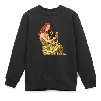Poète grec Sappho - Sweat Premium enfant bio - noir - Devant - AI Model Kid Female (0cm)